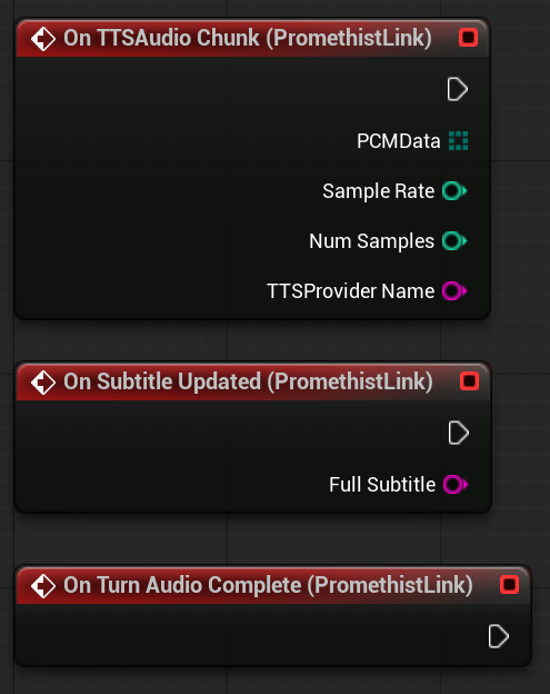 Blueprint graph showing the On TTS Audio Chunk