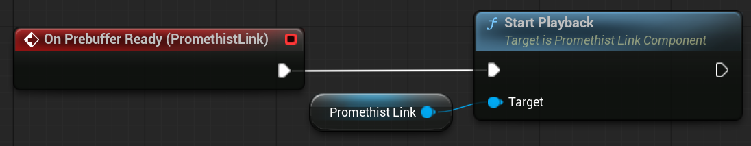 Blueprint graph binding On Prebuffer Ready to the Start Playback node