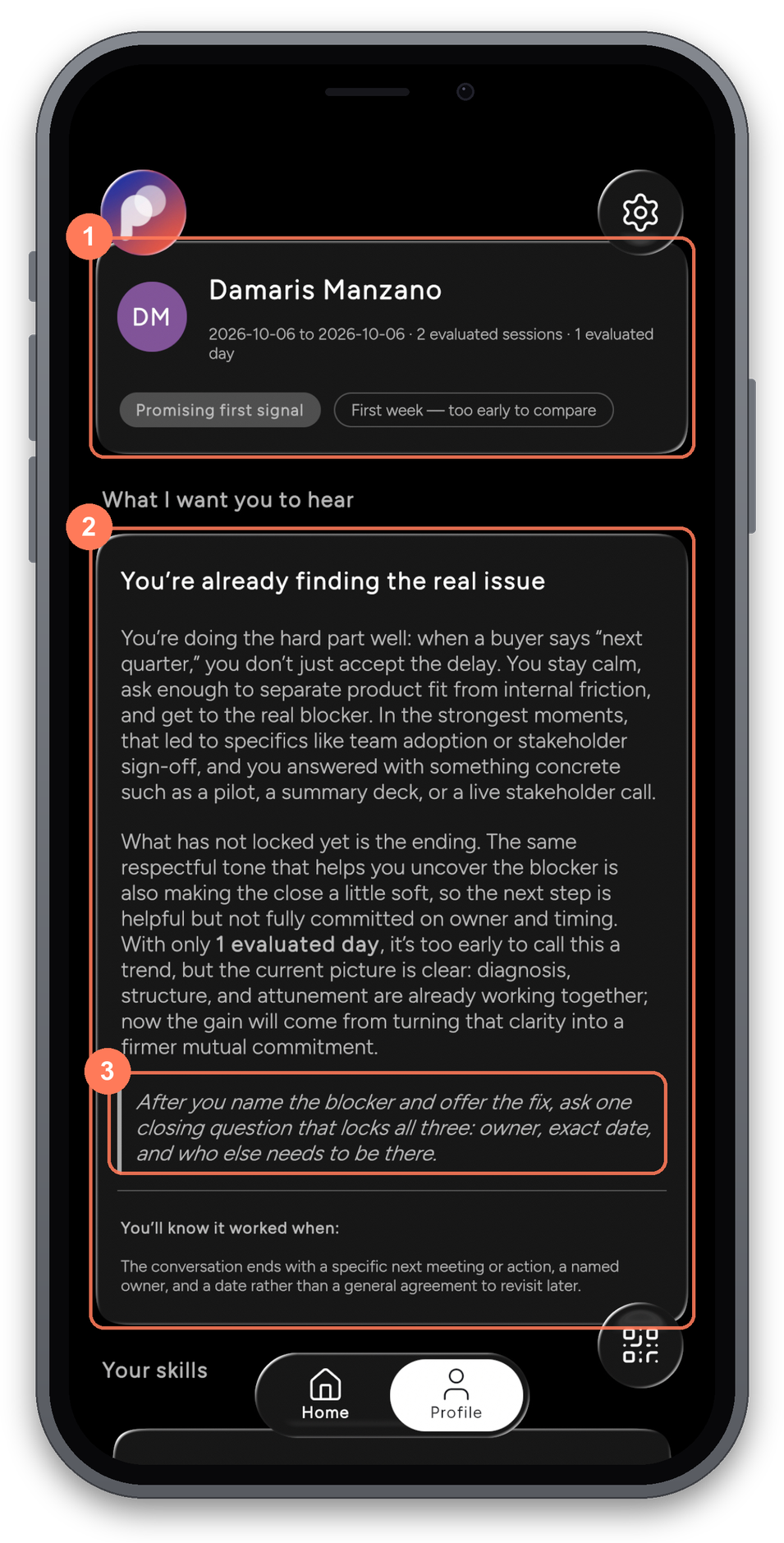 The Profile tab